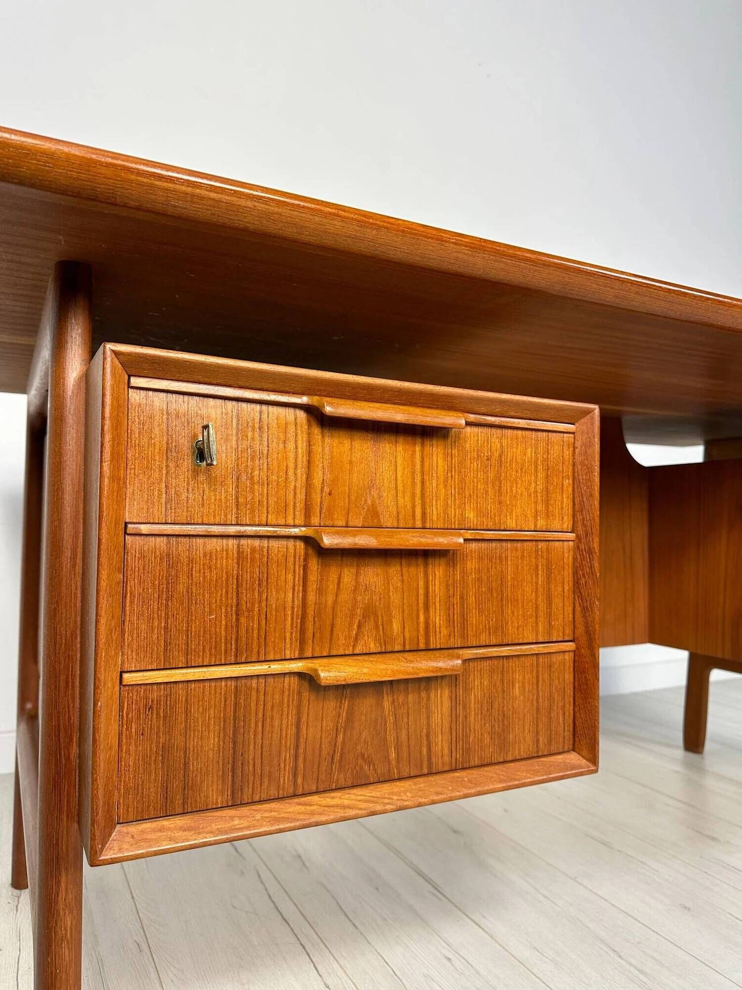 1960s Vintage Danish Teak Writing Desk by Gunni Omann for Omann Jun No 75