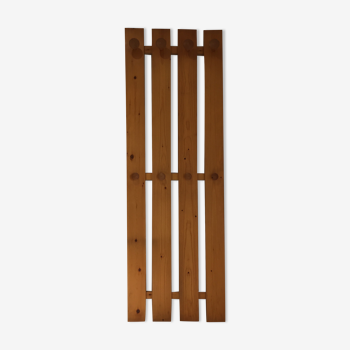 Wall coat rack, solid pine slat, year 60