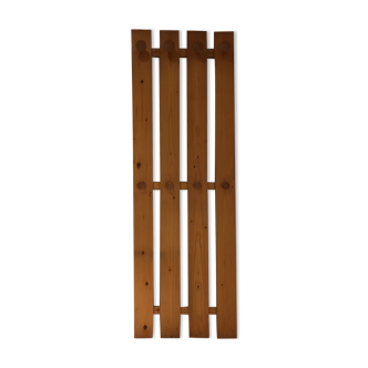 Wall coat rack, solid pine slat, year 60