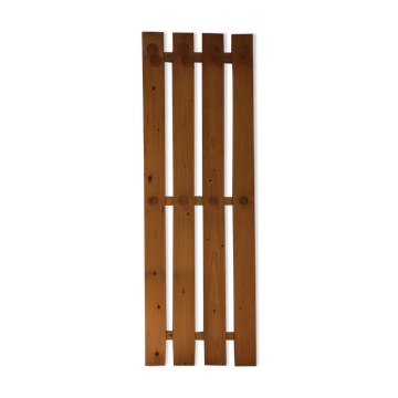 Porte manteau mural, latte en pin massif, année 60