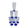 Set of 8 glasses of champagne with blue feet 60s-70s