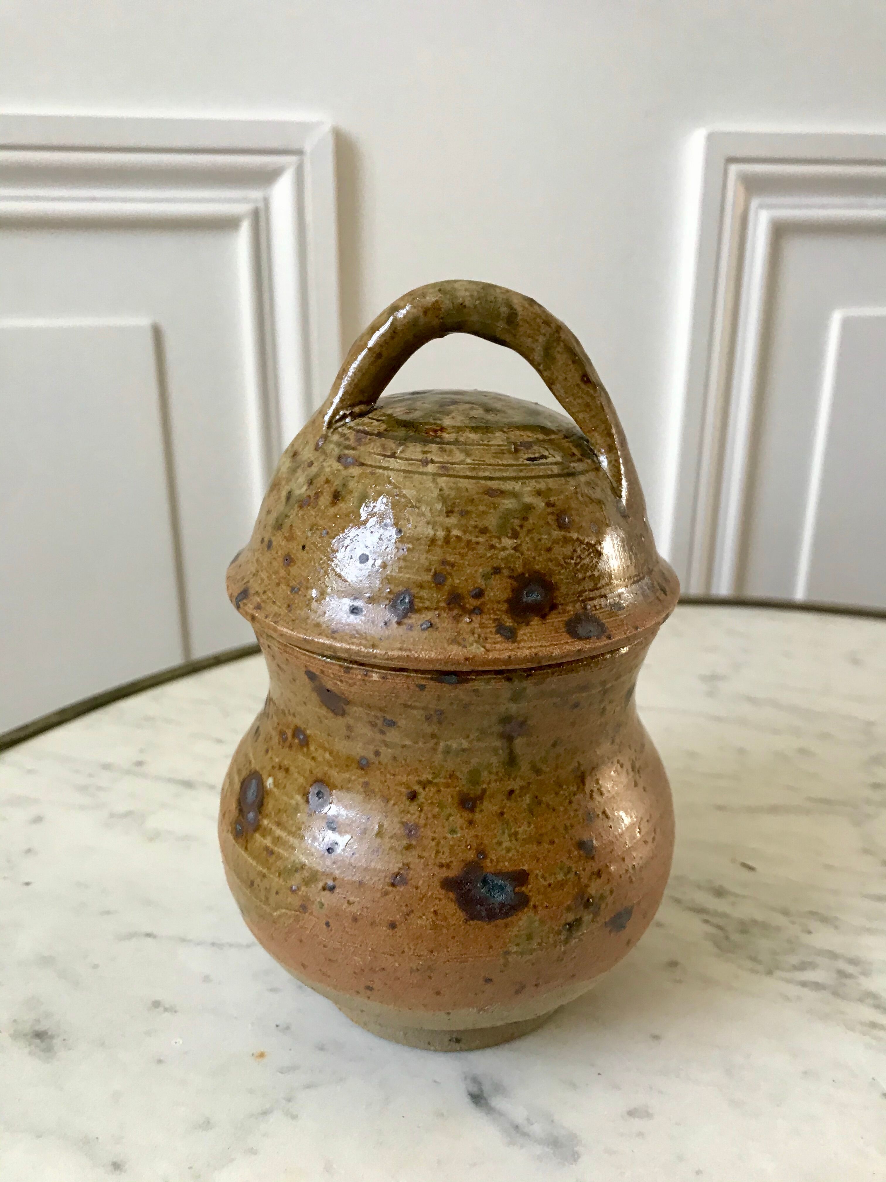 coffee service 6 cups and saucers, teapot and sugar bowl in ceramic / pottery / stoneware years 50-6