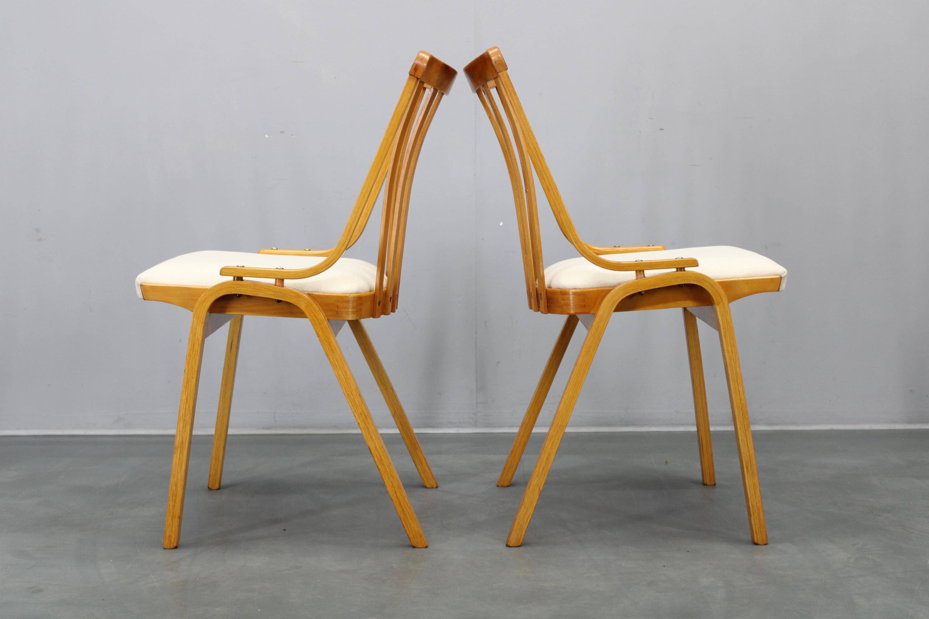 Set of four mid-century dining chairs restored by Jitona
