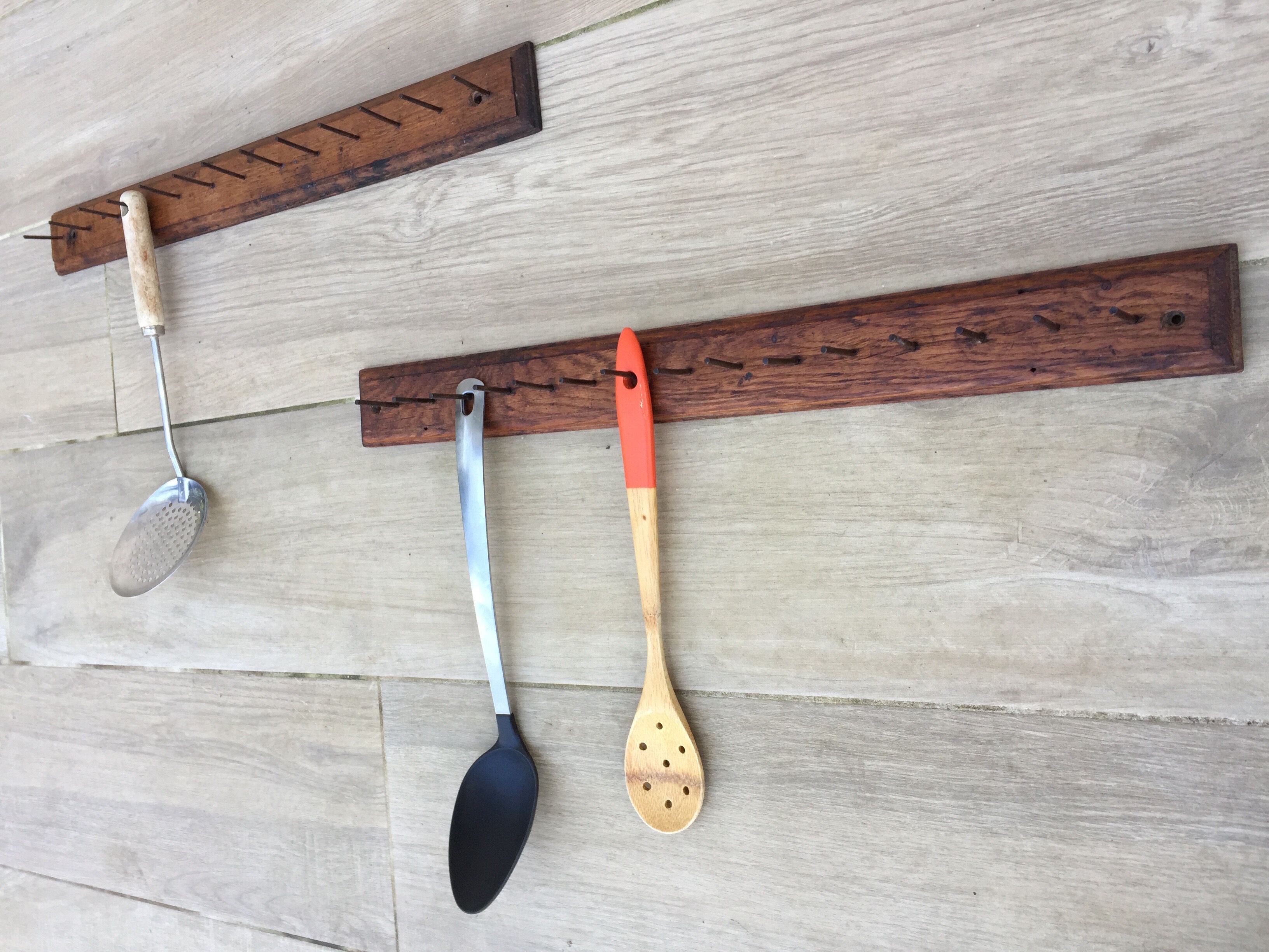 Solid oak workshop coat rack