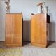 Art Deco pair of bedside tables in light oak by A. Gardner & Son