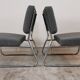 Paire de chauffeuses vintage chrome et tissus "pied de poule"