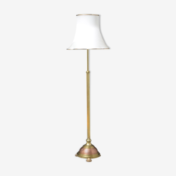 Edwardian Copper and Brass Floor Standard Lamp