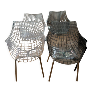 4 chaises Meridiana plastique transparent