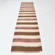 3x11 Beige Brown Striped Pattern Kilim Runner Rug, 78x327Cm