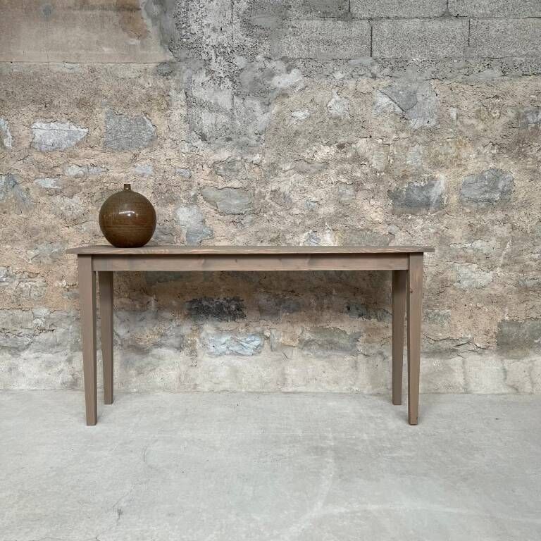 Fine console, side tables in Douglas 160 cm Vintage design spindle legs rare wood decoration