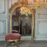 Louis XV Style Footrest in Carved and Gilded Wood Circa 1880