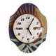 Vertical silent vintage wall pendulum clock "Trophy blue green golden"