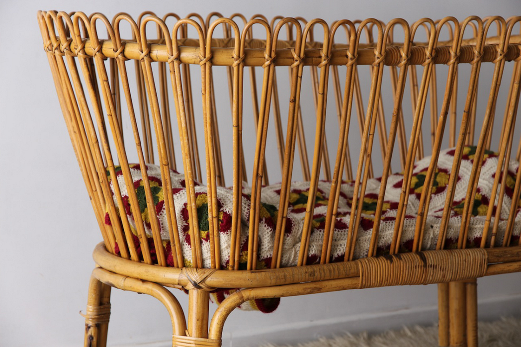 Cradle of the 1950s rattan