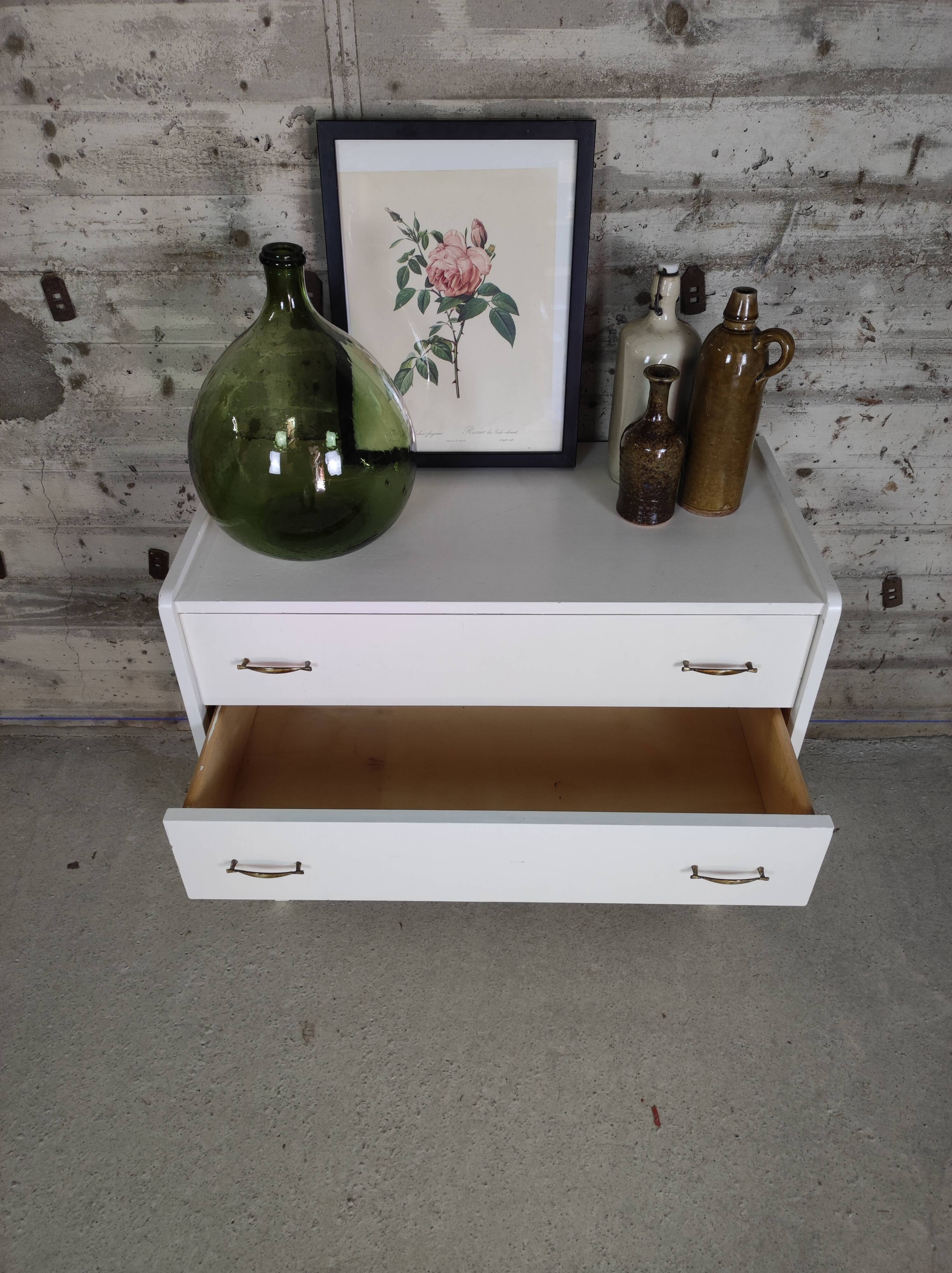 Commode vintage blanche