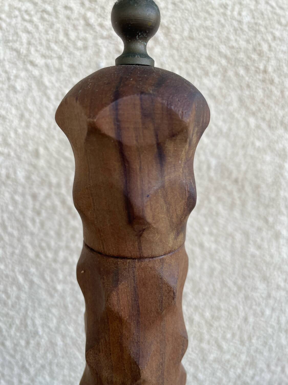 Large carved wooden pepper mill