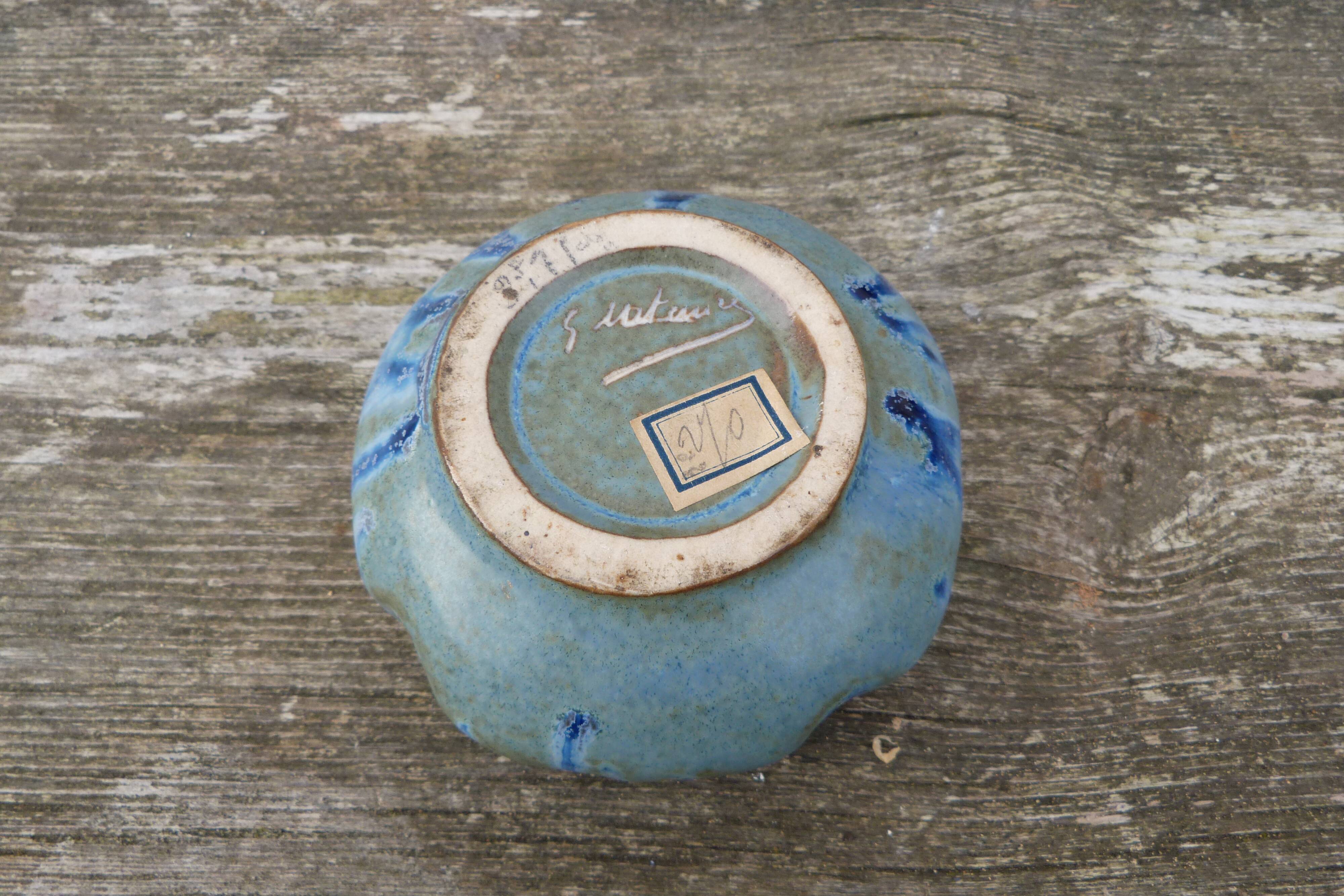 Coupelle flamed Art Deco by Gilbert Méténier Gannat ceramic art