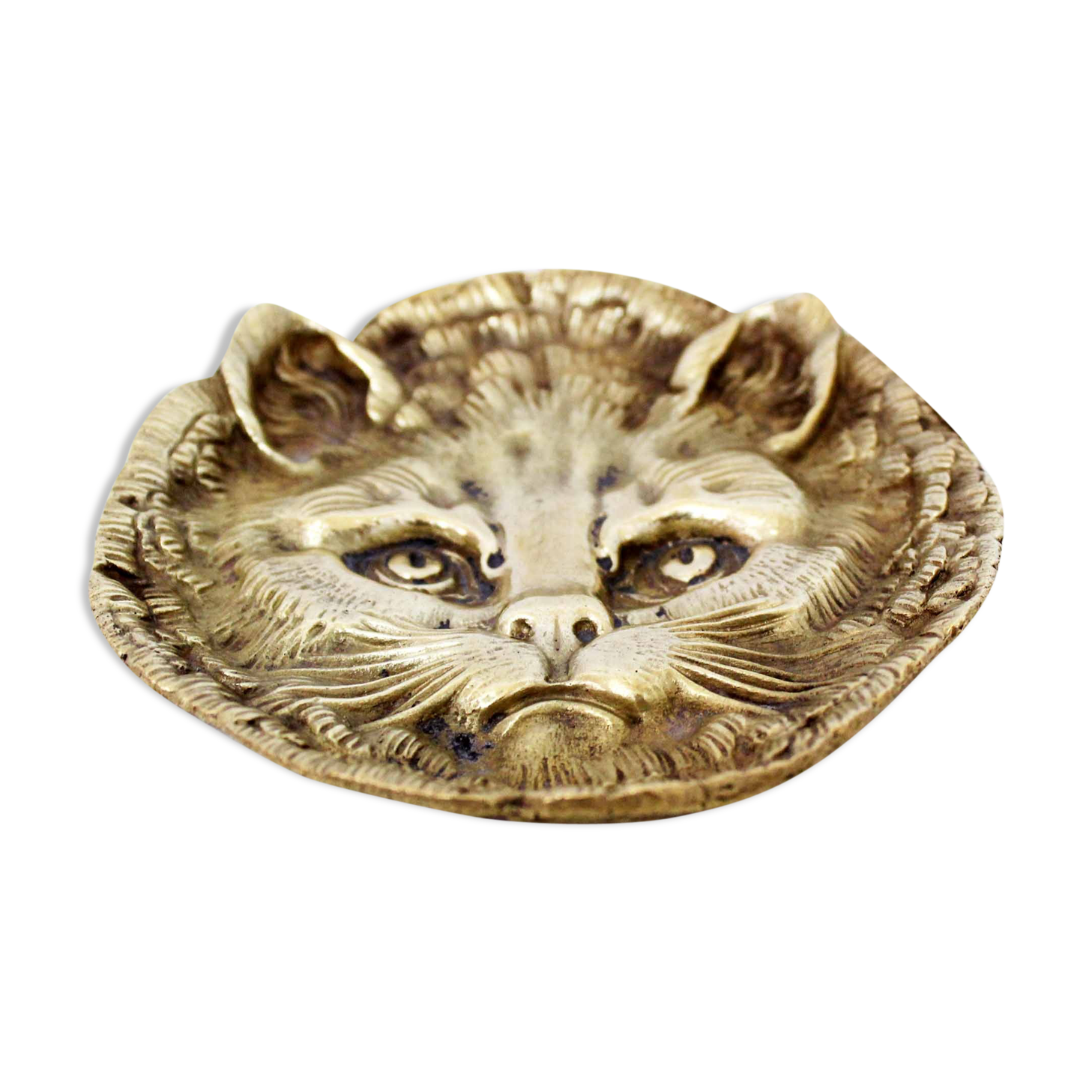 Trinket bowl "chat" in bronze