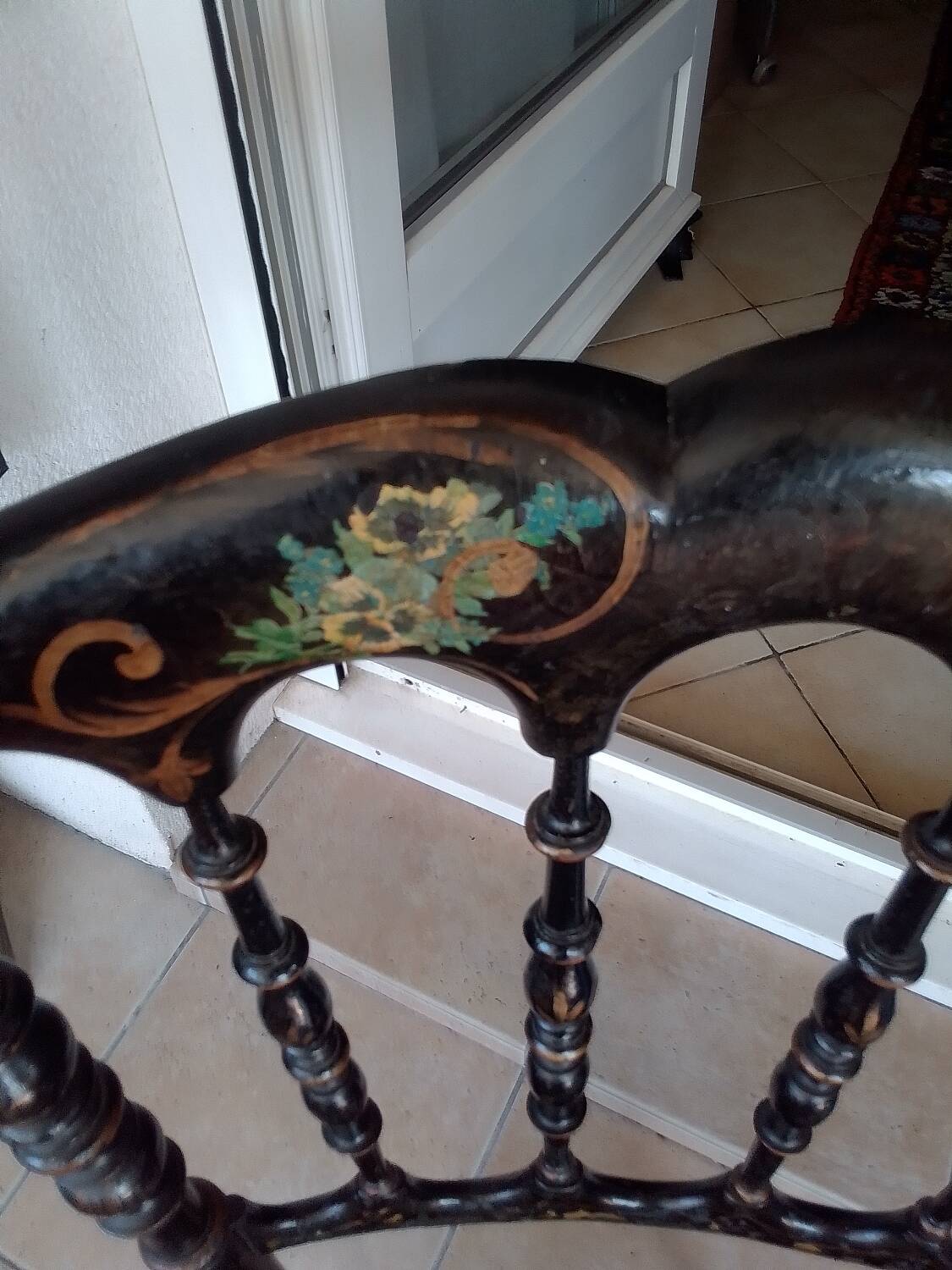 Napoleon III chair in blackened painted wood