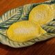 Ravier cup in italian slip pattern lemons