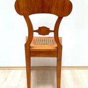 Biedermeier Board Chairs in Cherry Veneer and Mesh, Vienna, 1830s, Set of 6