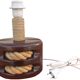 Pulley lamp base, varnished wood / rope.
