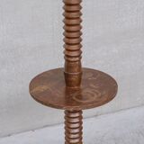 Art deco french turned oak floor lamp