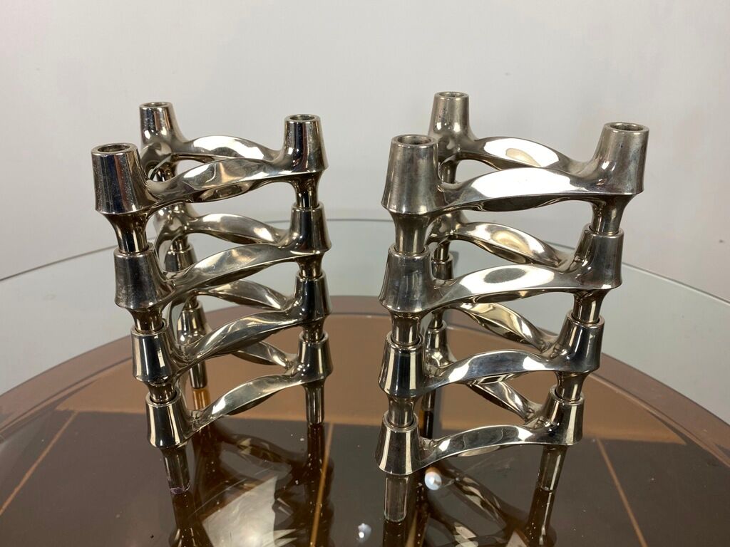 Lot of 8 BMF Nagel 1970 modular candlesticks