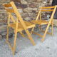 Series of 4 folding chairs in solid beech