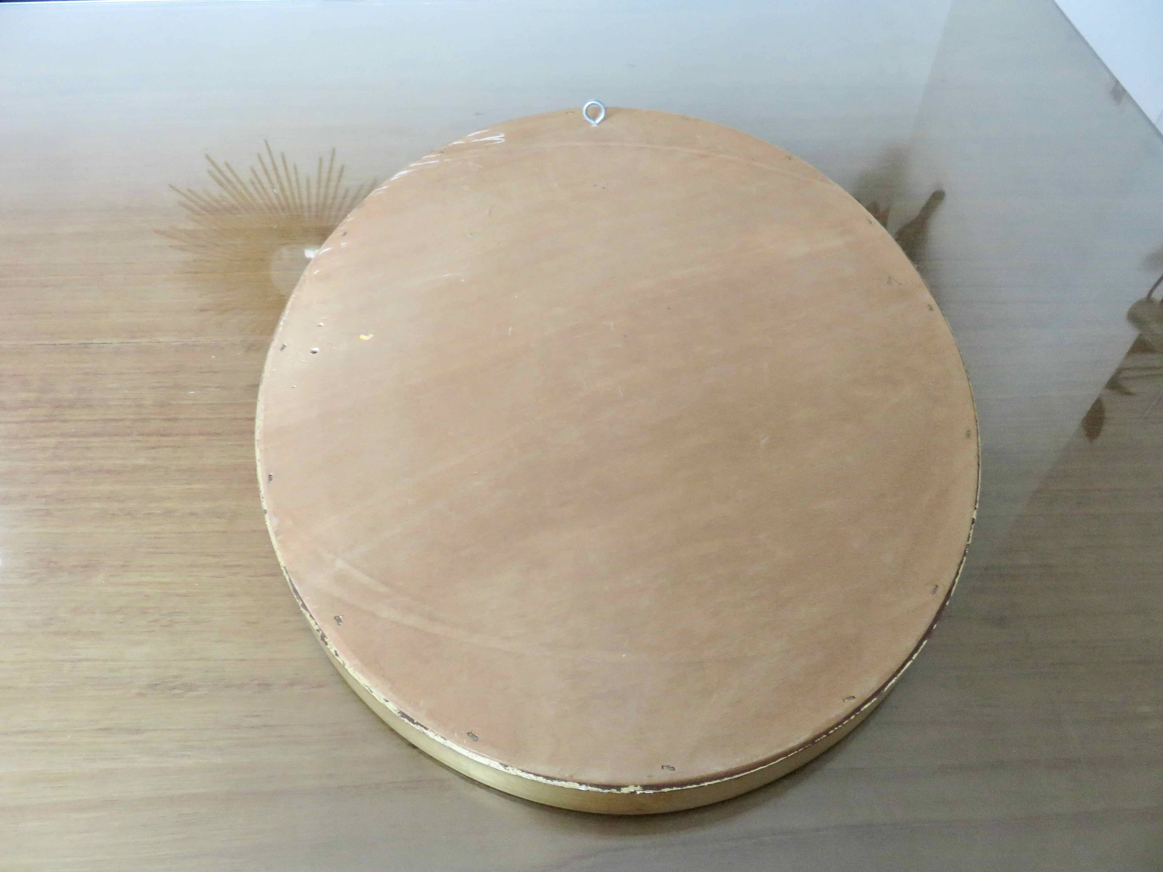 Louis Philippe oval gold wall mirror, 1950s