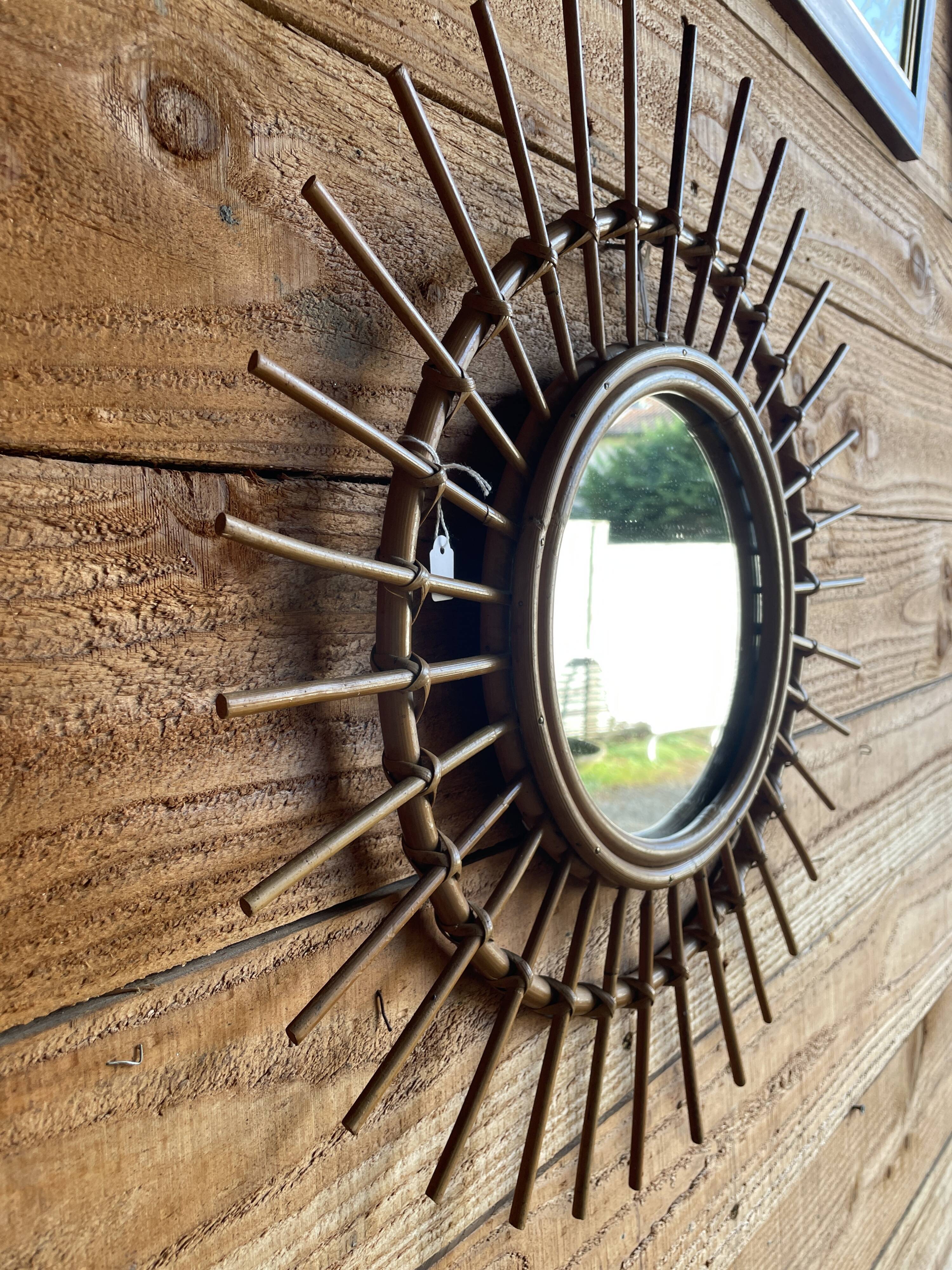 Rattan mirror