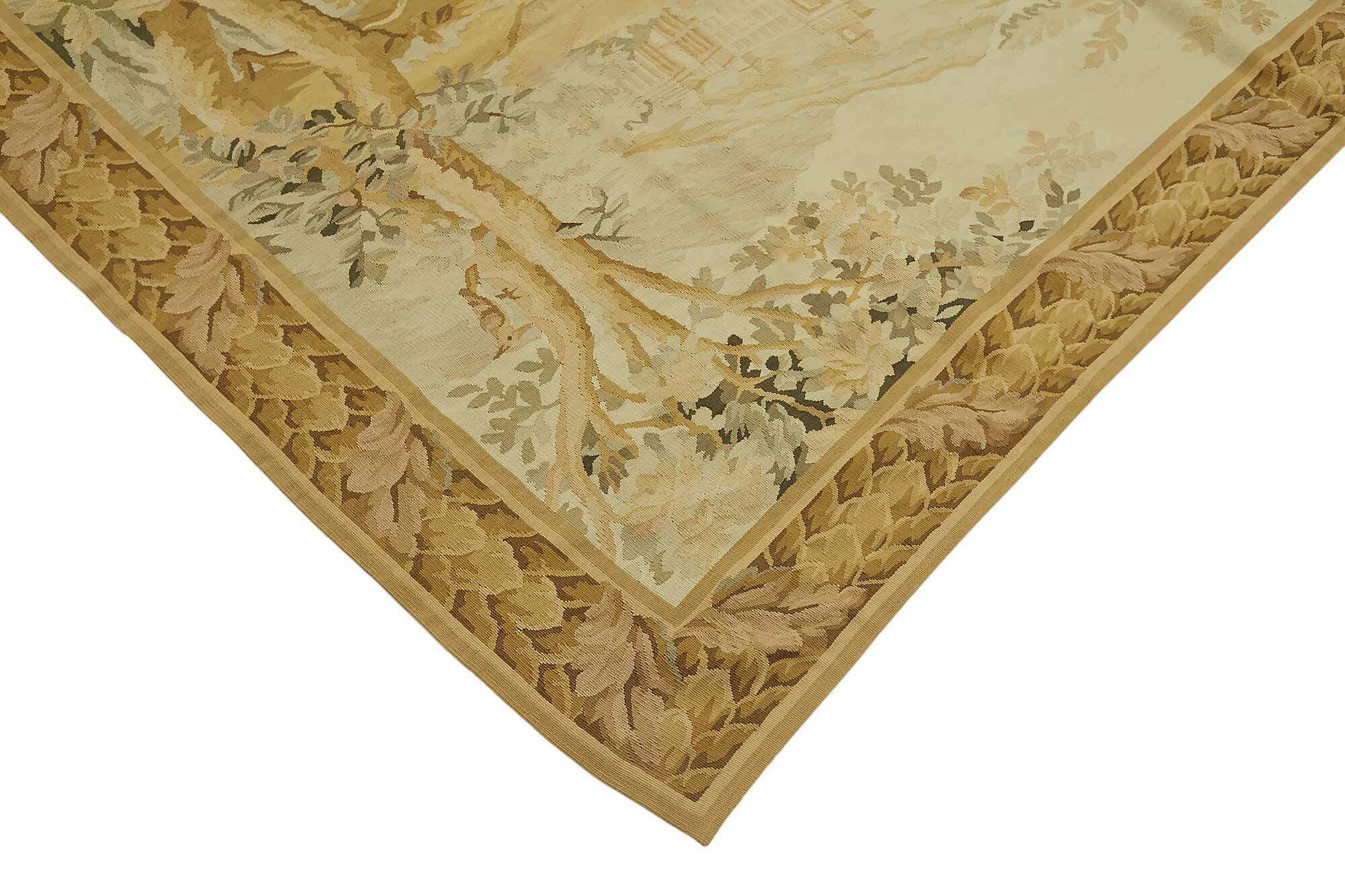 Handmade European Vintage Aubusson Kilim 153 cm x 242 cm