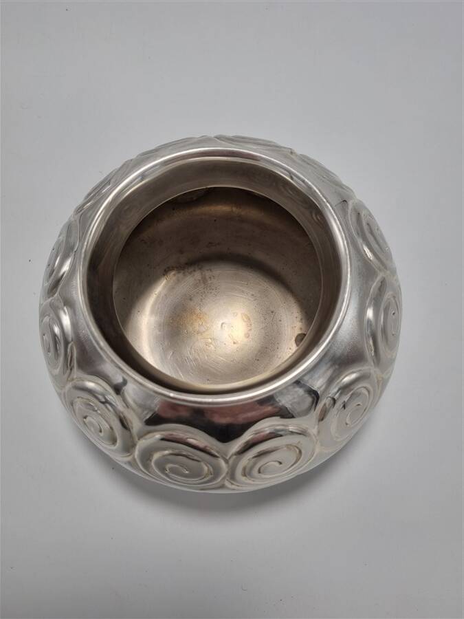 Silver metal vase