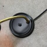 Mid-Century Italian Mini Gooseneck Table Lamp in Black and Brass