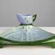 Rare Art Nouveau ceramic 3-piece asparagus set by Julius Dessler, Austria