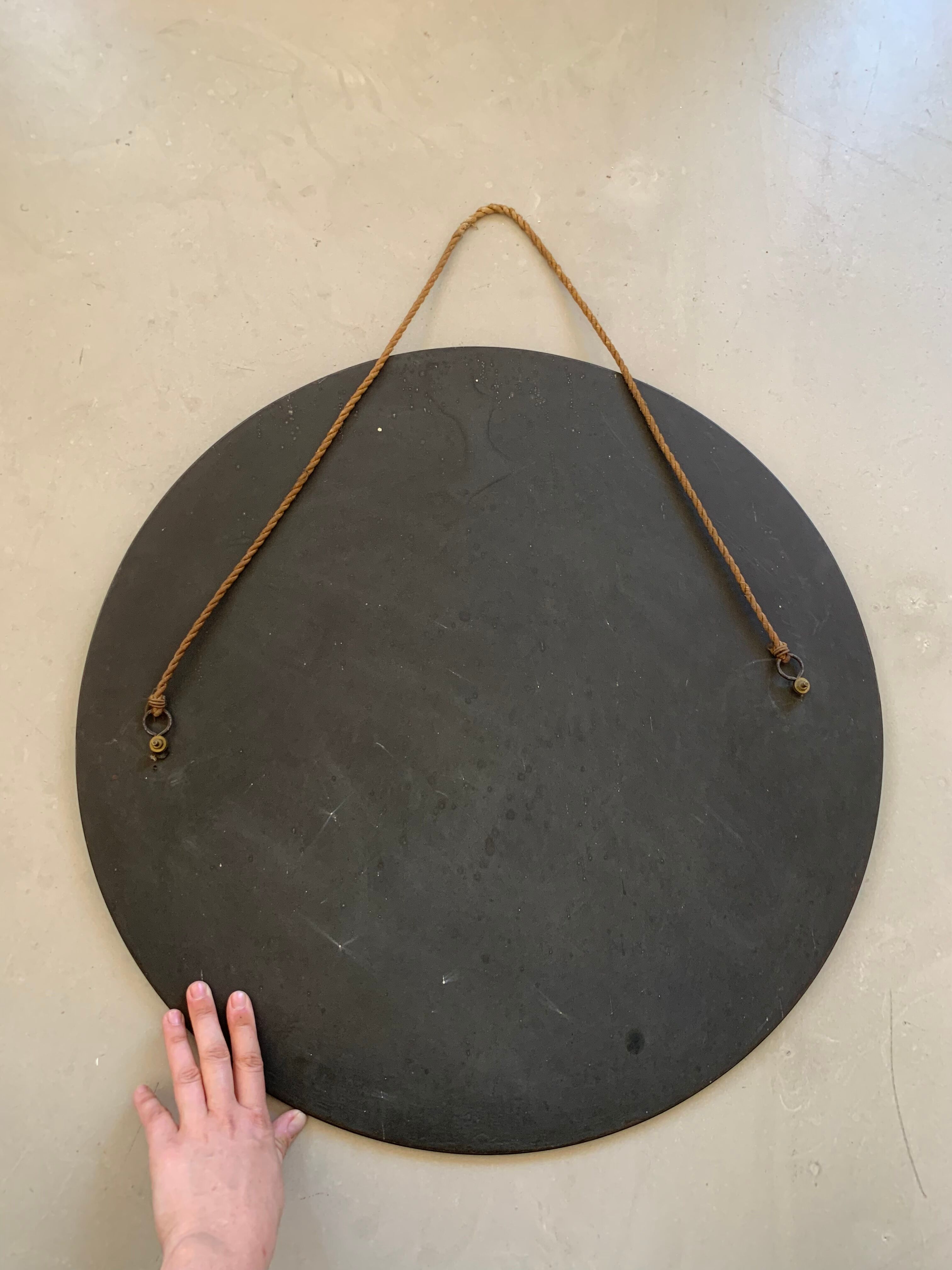 Old beveled round mirror 60cm