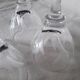 5 small engraved crystal stemmed glasses