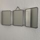 Vintage mirror 1950 triptych barber Arpin white - 21 x 51 cm