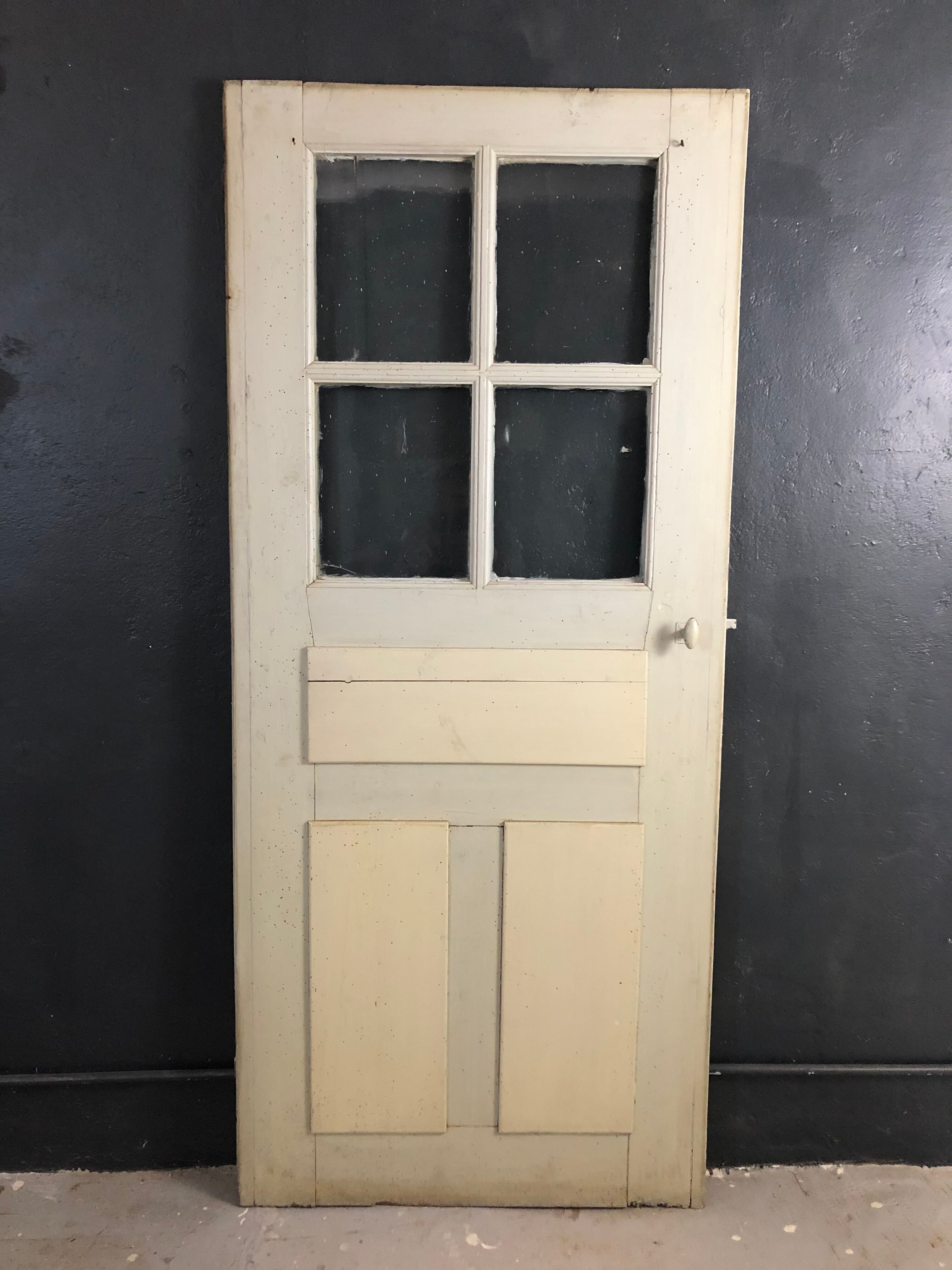 2 old glass doors 4 tiles - 19th century