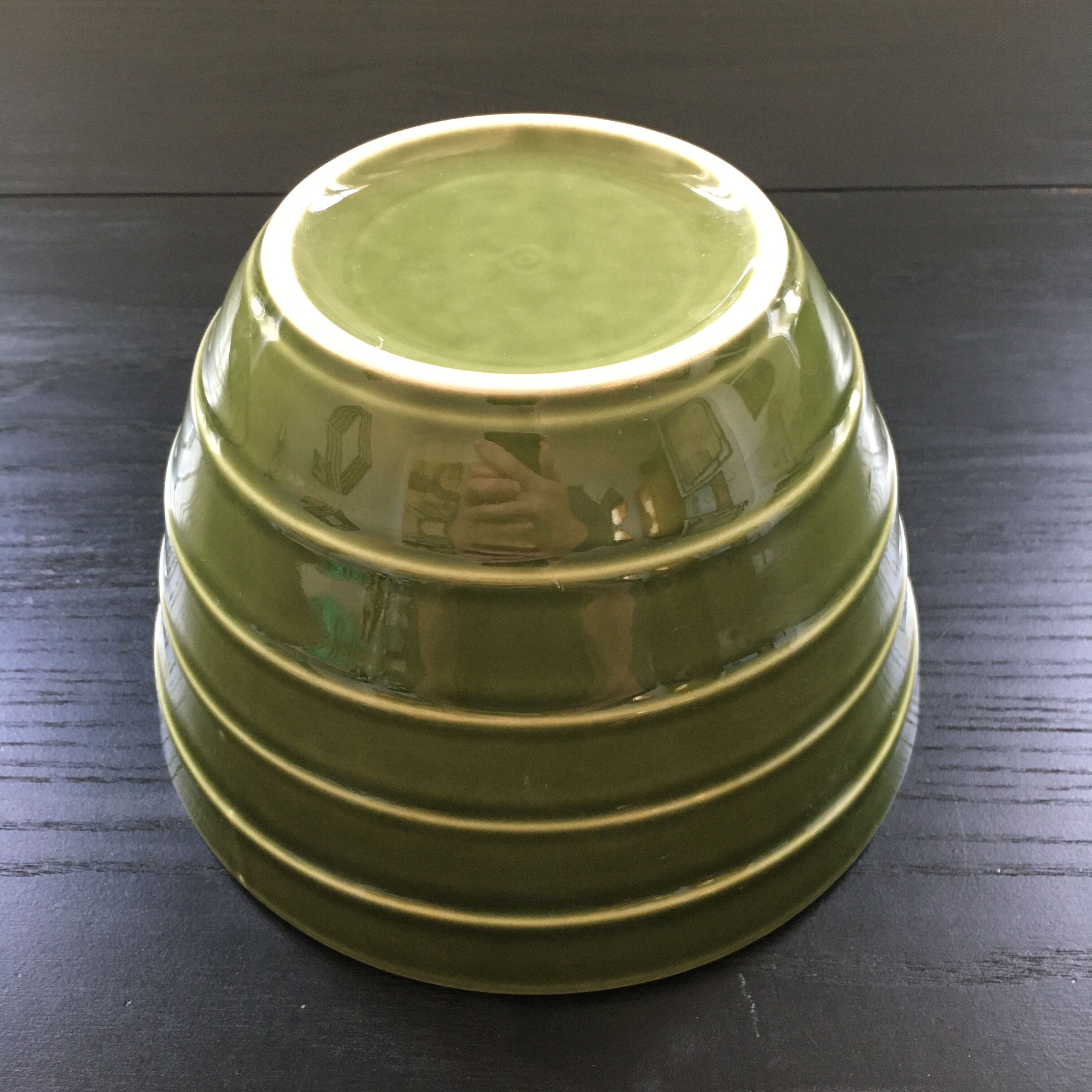 Olive green salad bowl