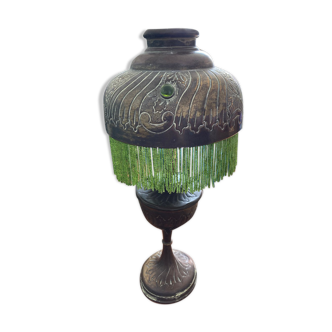 Old lamp with glass beads stamp