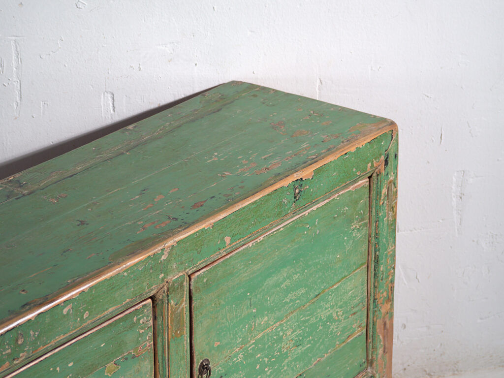 Antique pine buffet with original green paint – China, circa 1930