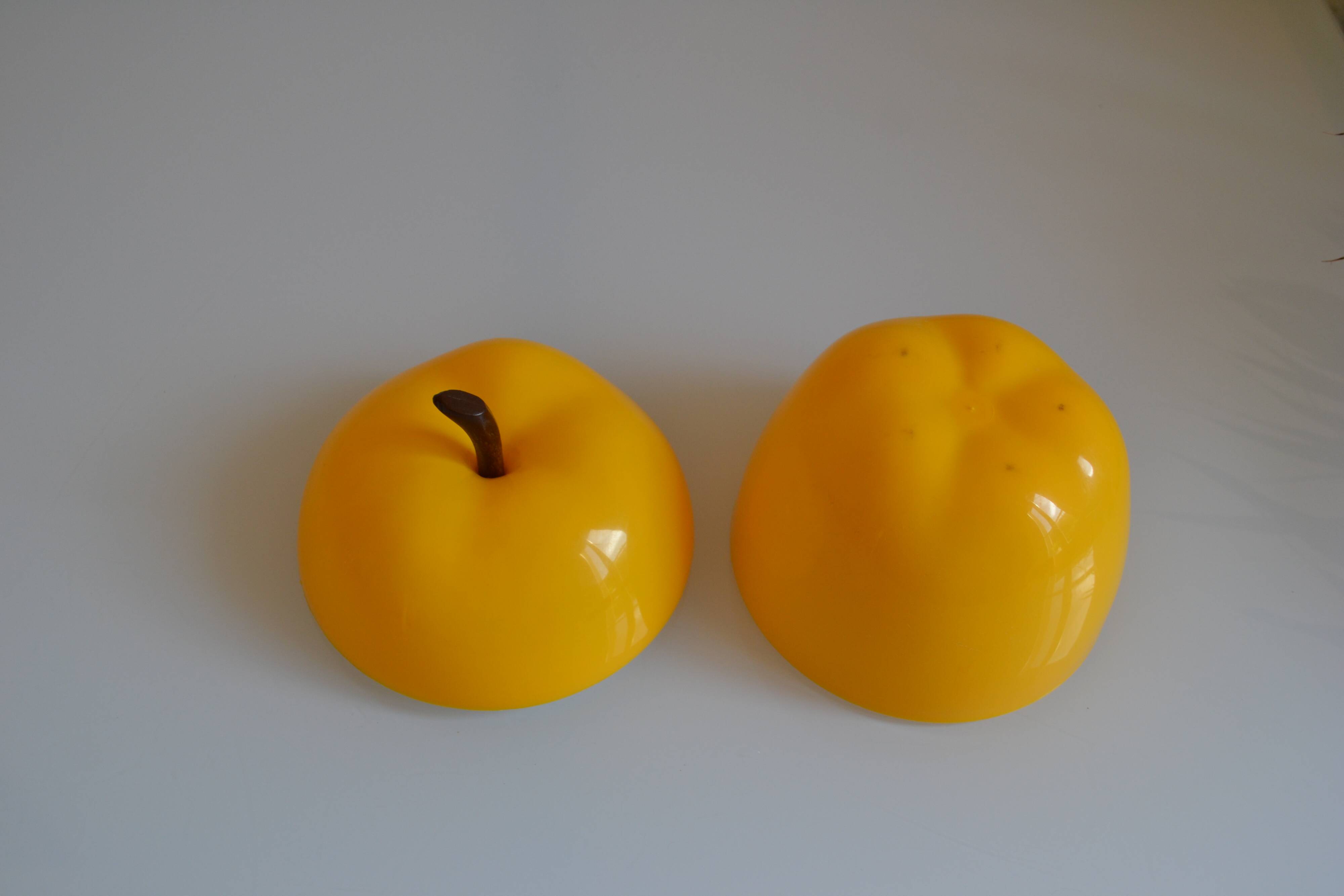 Vintage yellow apple ice bucket or ice cubes 1970 70's