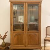 Armoire vitrine chêne massif