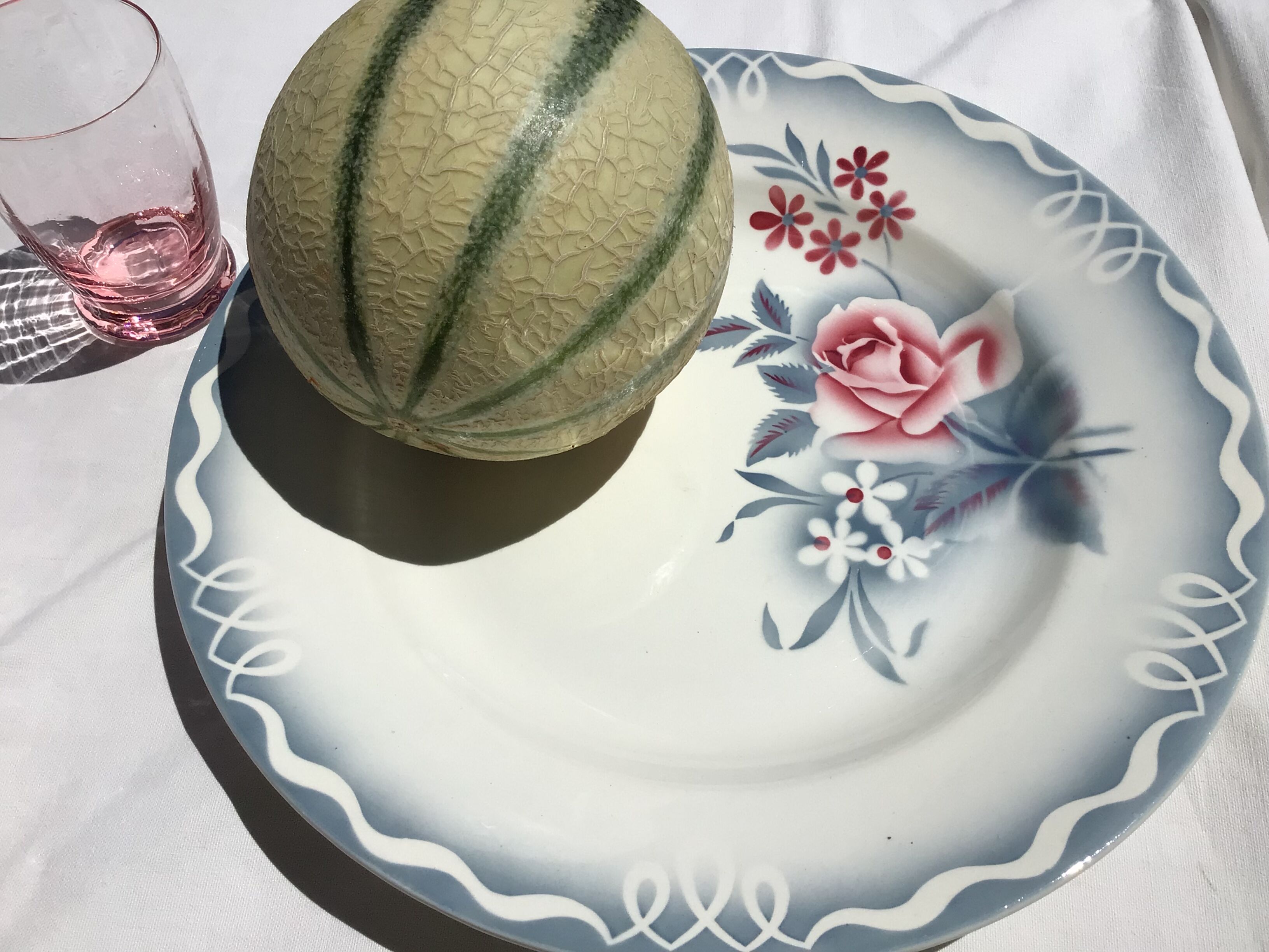 Flat Digoin model Olga gray and pink diameter 30cm