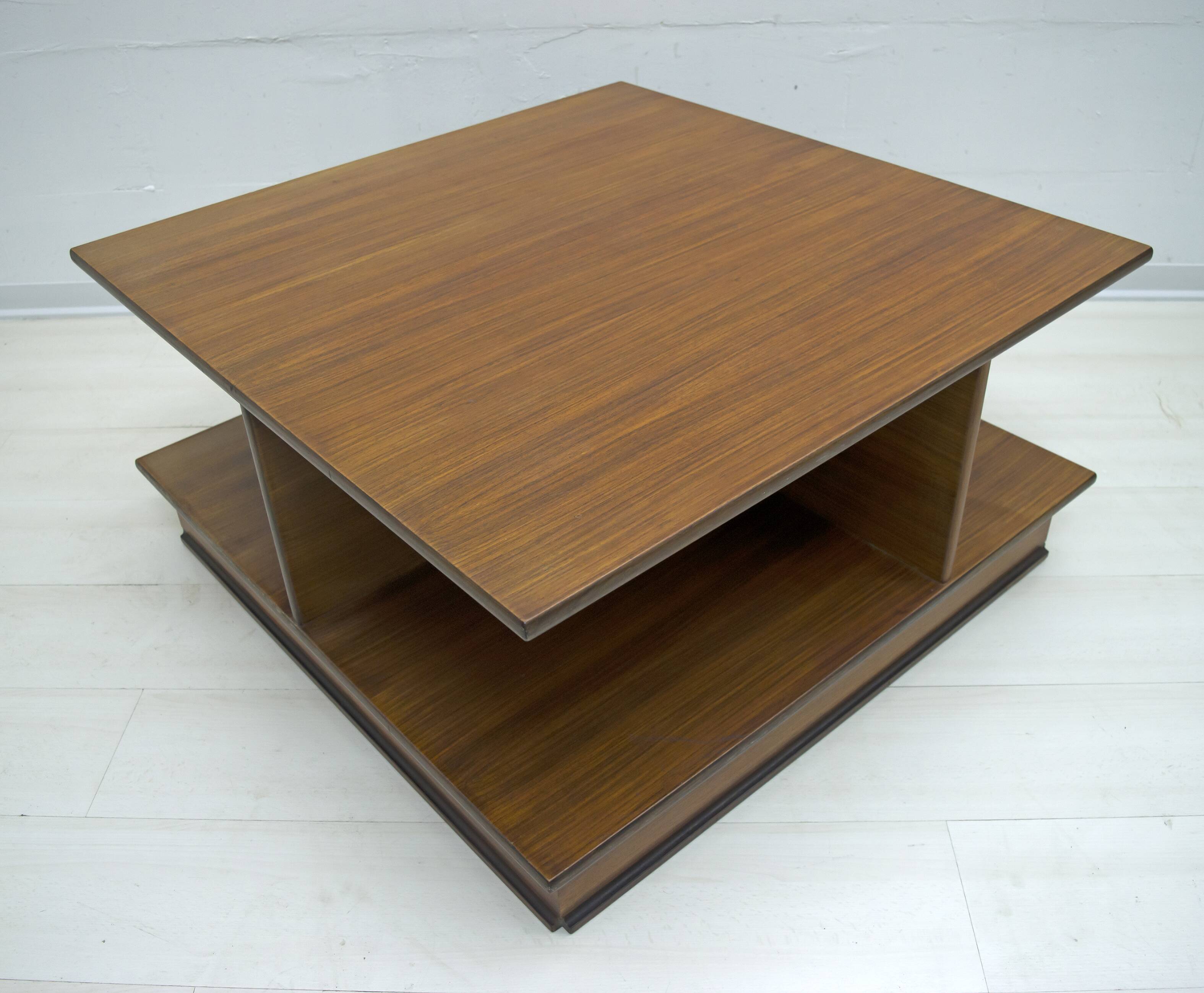 F.Lli Saporiti Mid-Century Modern Italian Walnut Coffee Table, 1960s
