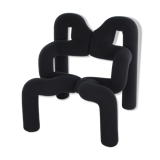 Vintage black Terje Ekstrøm Ekstrem armchair Stokke Varier