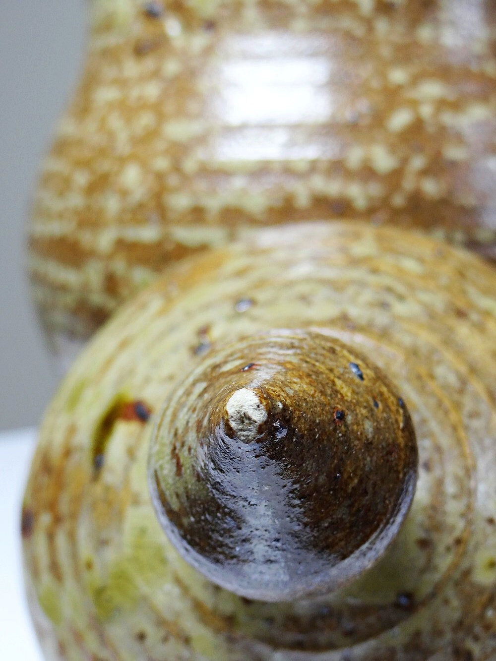 Boîte en grès pyrité émaillé chic et rustique vintage années 50-60