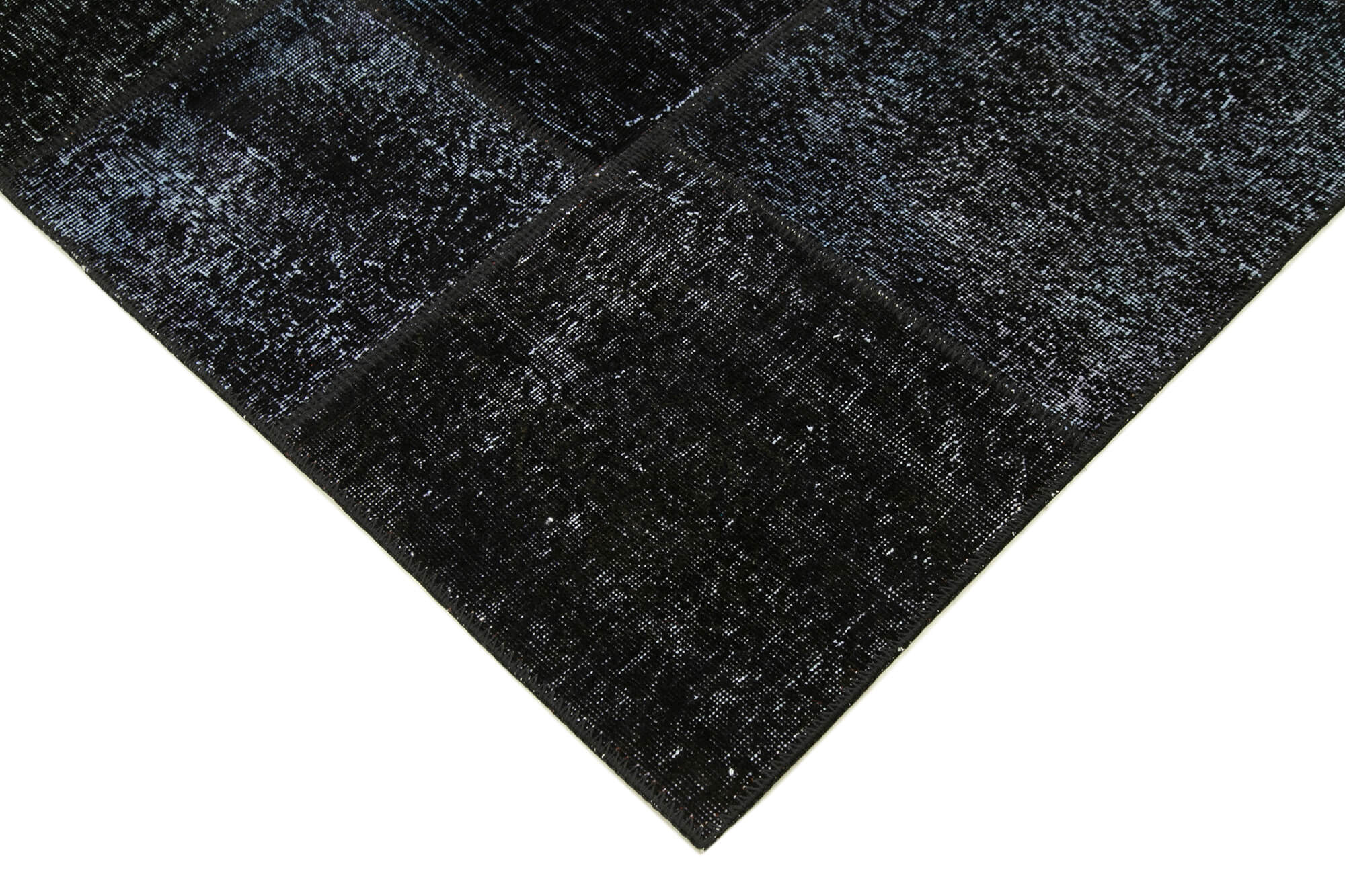 Handwoven anatolian contemporary 172 cm x 243 cm black patchwork carpet