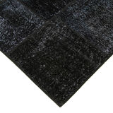 Handwoven anatolian contemporary 172 cm x 243 cm black patchwork carpet