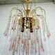 Murano chandelier with pink tassels with 3 lights